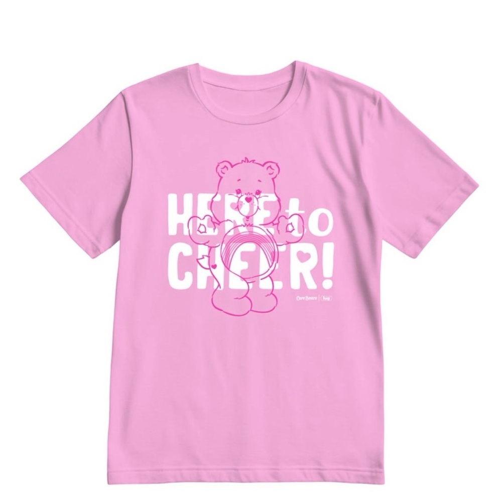 Care Bears x Lug Cotton T-Shirt – Cheer Bear (Here to Cheer Pink) Large